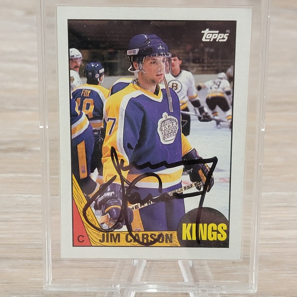 Jim Carson 1987 Topps Autographed Kings NHL Hockey Card  Signed